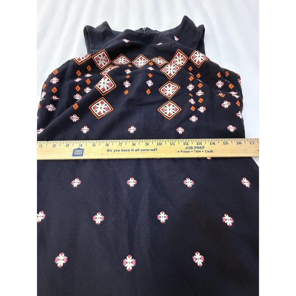 Shift Dress Navy Knee Sleeveless Sz 10 NorthStyle Ethnic Inspired 90's Mom Y2K - Picture 13 of 16